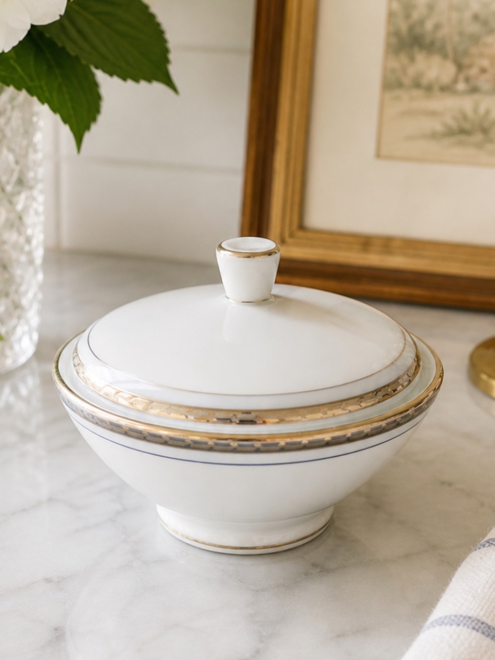 ROSENTHAL CONTINENTAL Sugar Bowl & Lid 3289 Blue